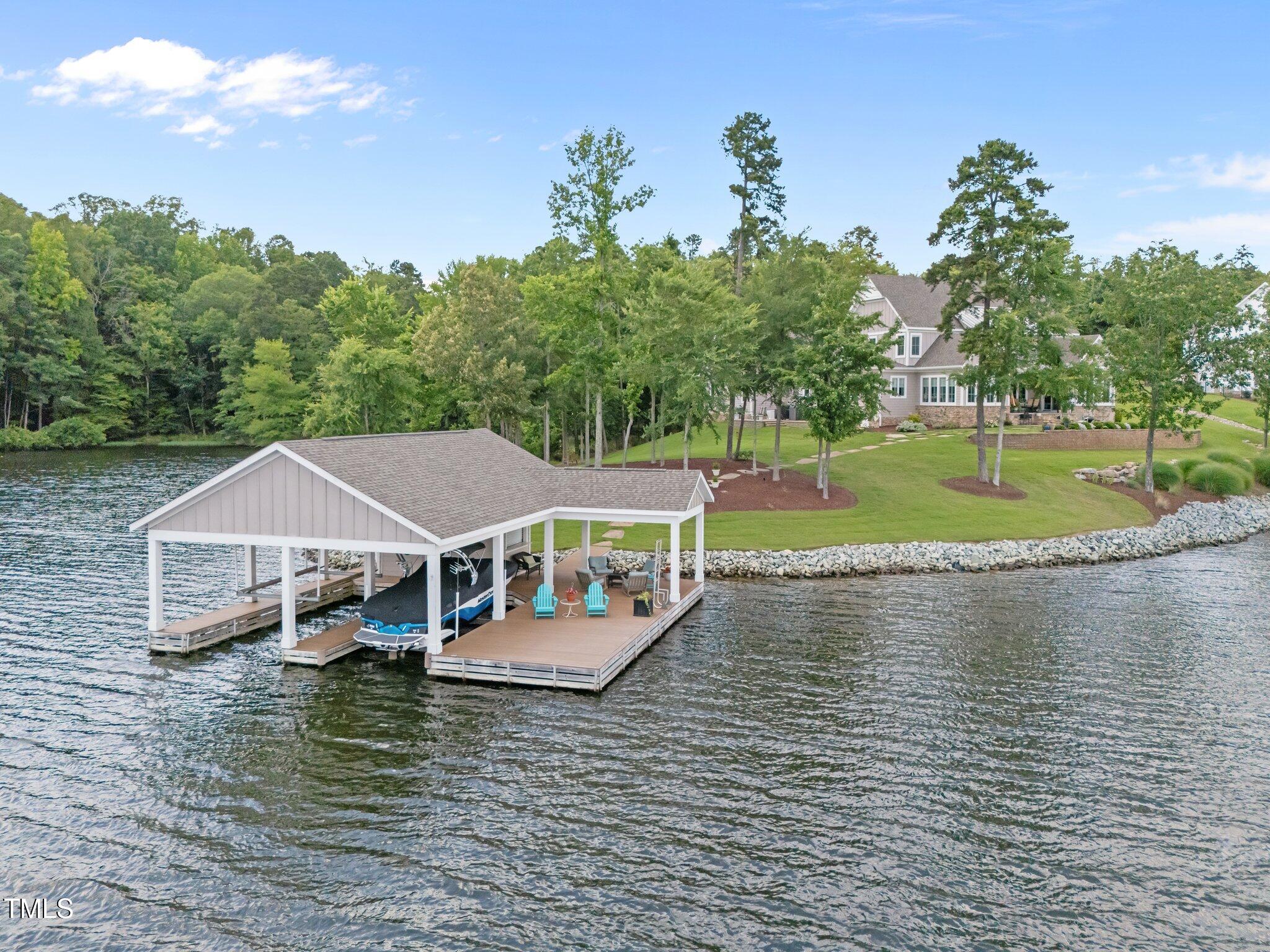 976 Estate Road Semora, NC 27343 - Photo 61 of 74 a aerial view of a house with swimming pool and green space