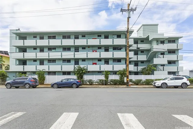 a car parked in front of a building