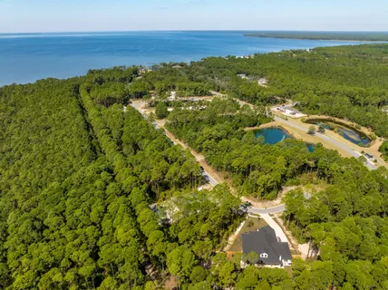 a view of a lake with an outdoor space