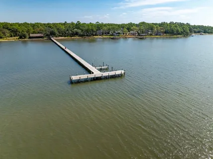 a view of a water with an outdoor space