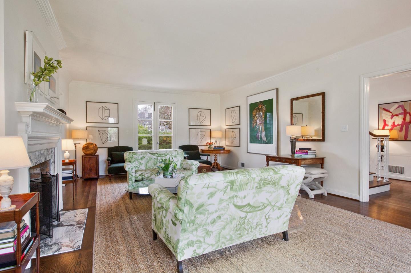 508 Roehampton Road Hillsborough, CA 94010 - Photo 11 of 50 a living room with furniture and a wooden floor