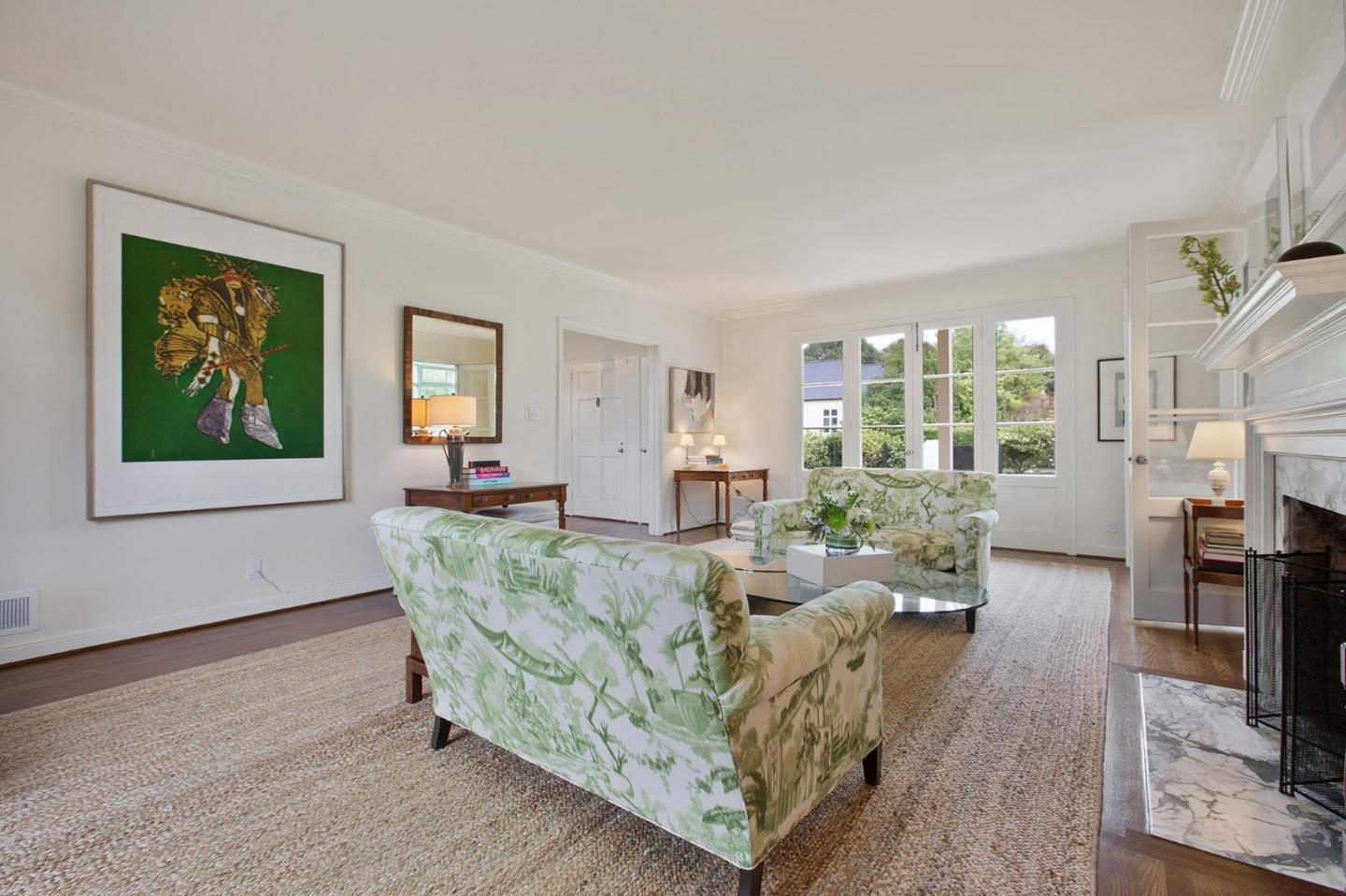 508 Roehampton Road Hillsborough, CA 94010 - Photo 13 of 50 a living room with furniture and a flat screen tv