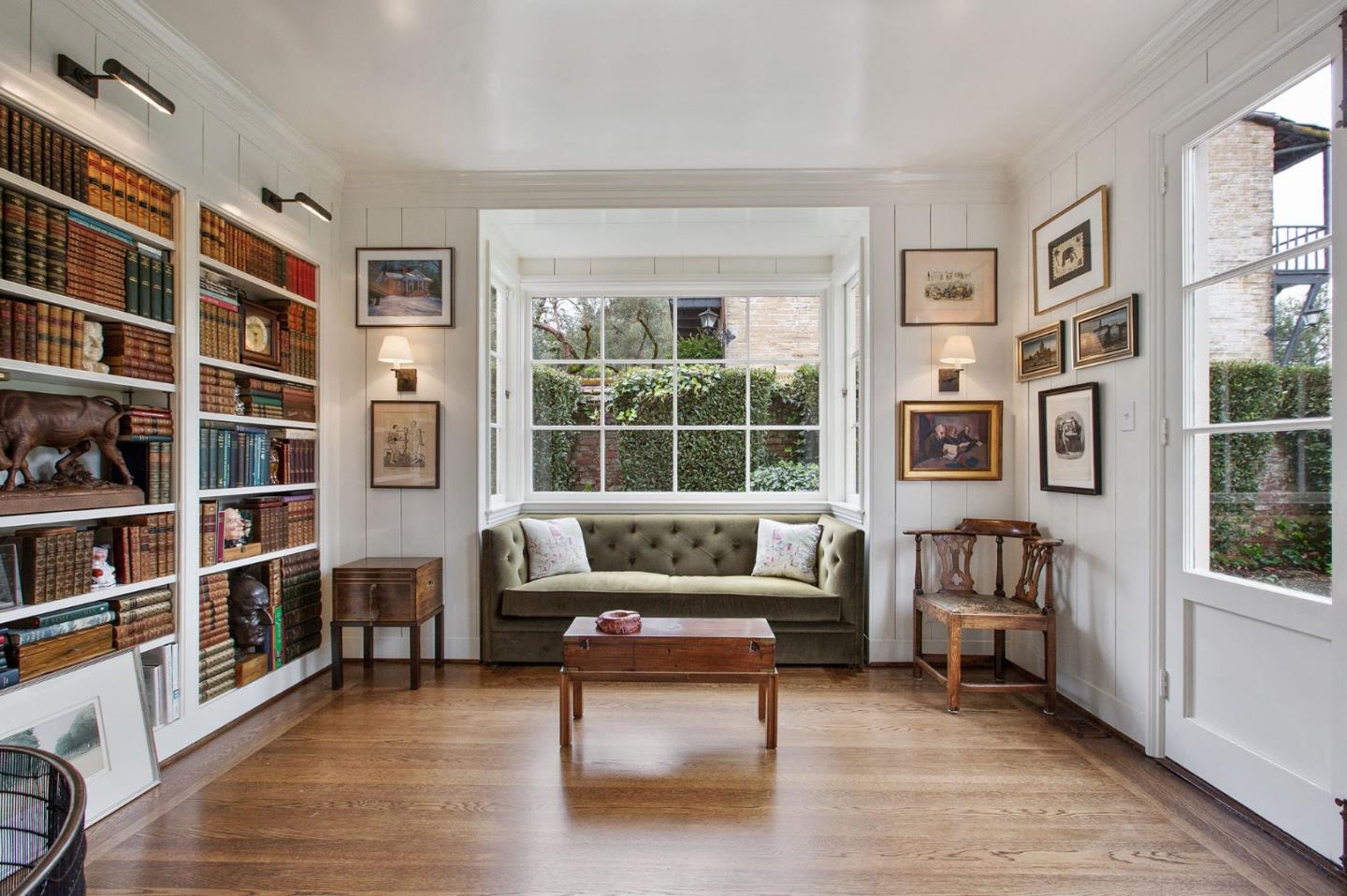 508 Roehampton Road Hillsborough, CA 94010 - Photo 17 of 50 a living room with furniture and a book shelf