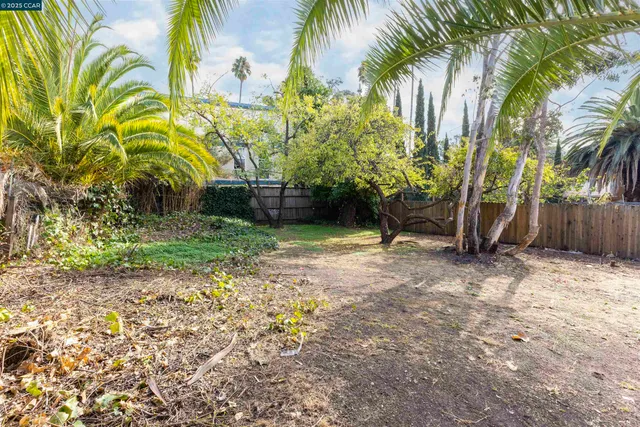 a backyard of a house with lots of green space