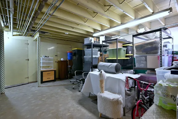 a view of a livingroom with furniture and toys