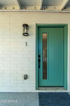 a bathroom with a mirror