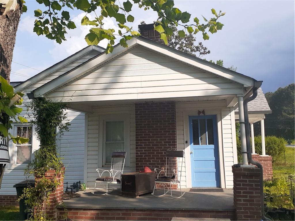 a front view of a house