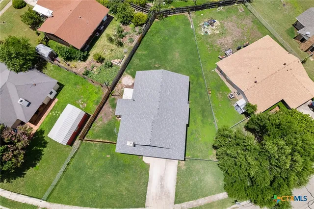 an aerial view of a house