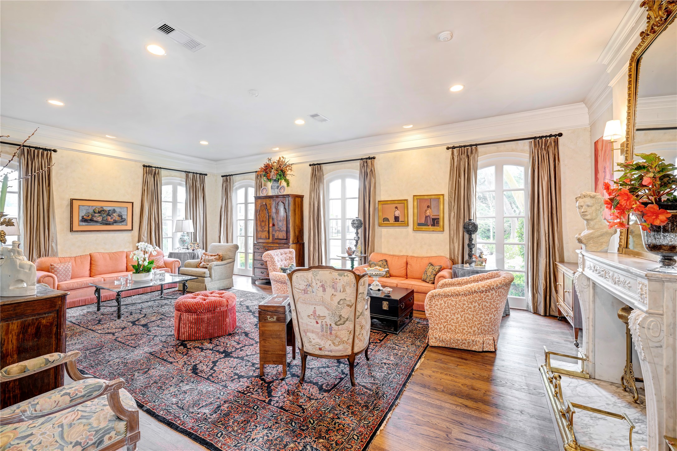 3744 Inwood Drive Houston, TX 77019 - Photo 7 of 32 a living room with furniture large window and wooden floor