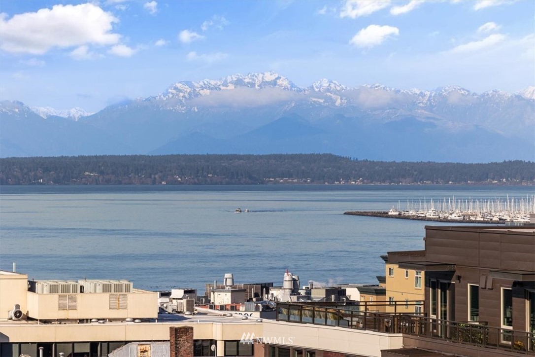 159 Denny Way, Unit 313 Seattle, WA 98109 - Photo 25 of 32 a view of a lake and a mountain