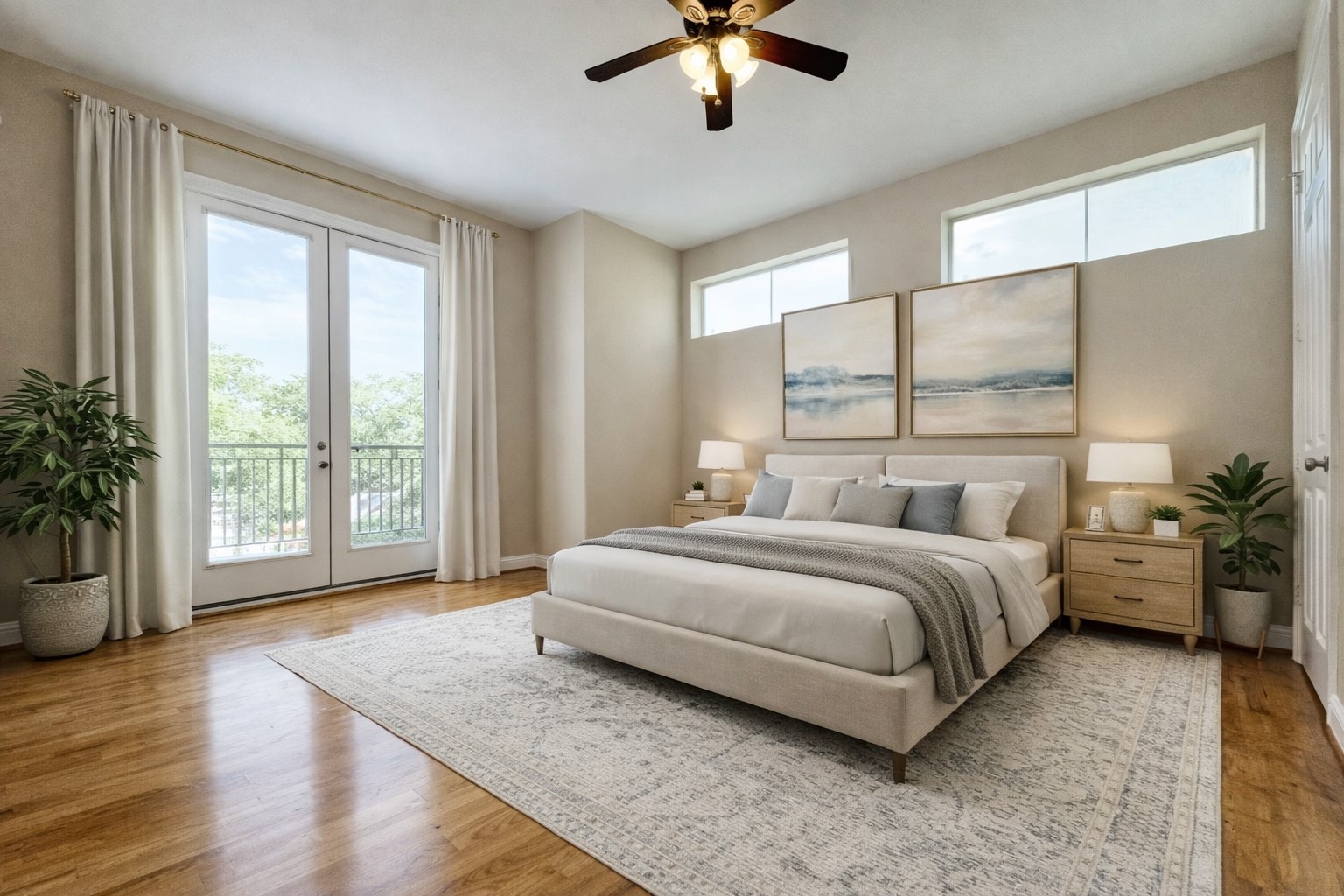 314 West Bell Street, Unit 201 Houston, TX 77019 - Photo 23 of 32 a spacious bedroom with a bed and glass walk in closet