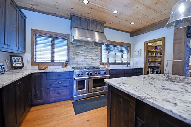 a view of a balcony with furniture