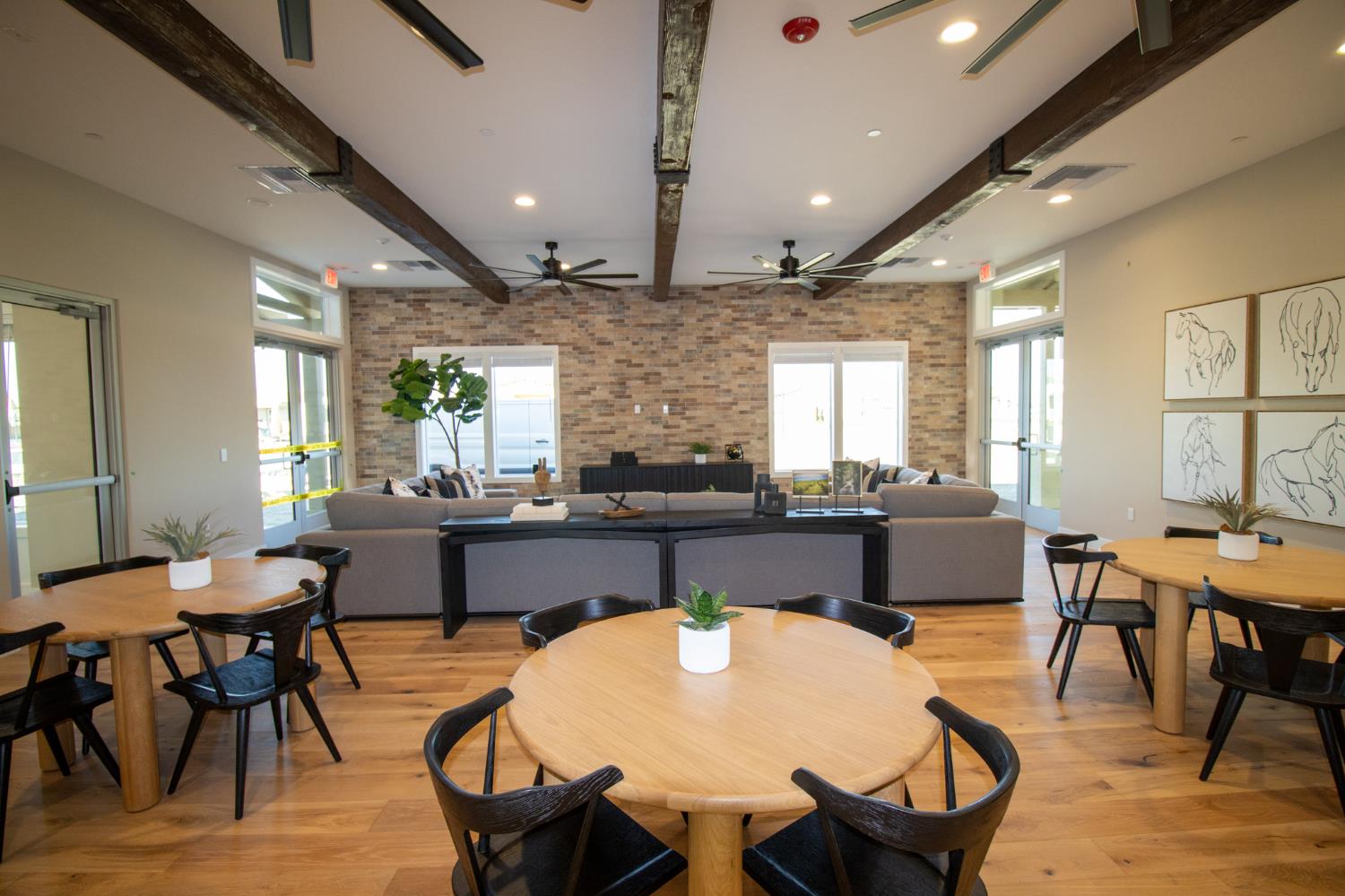 5542 Thomson Loop Davis, CA 95616 - Photo 51 of 63 a large dining space with furniture a kitchen and chandelier