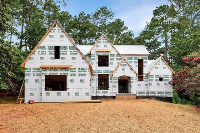 a front view of a house with fireplace