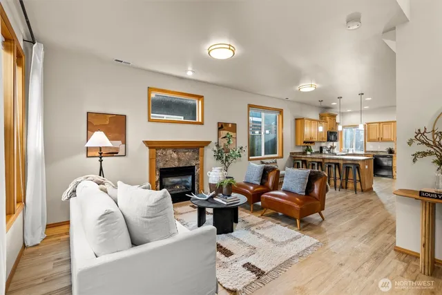 a view of a garage with a sink and a yard