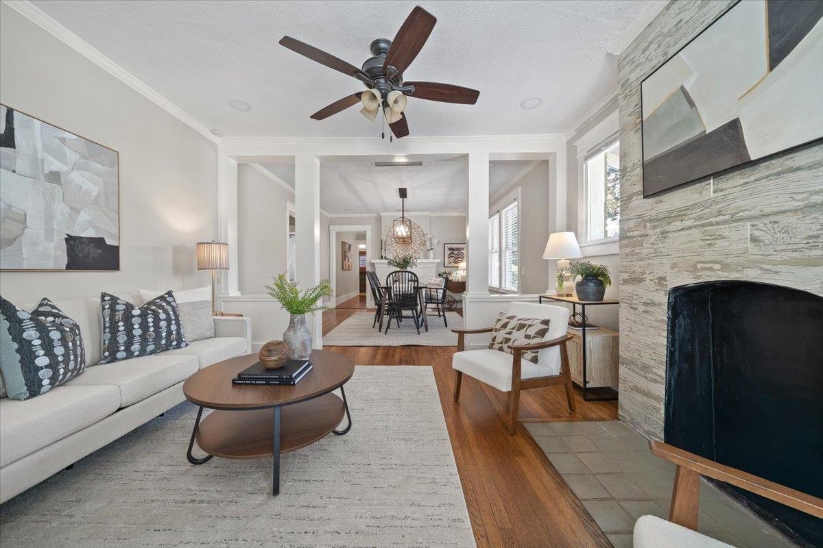 573 Alexander Street Memphis, TN 38111 - Photo 5 of 24 a living room with furniture and a fireplace