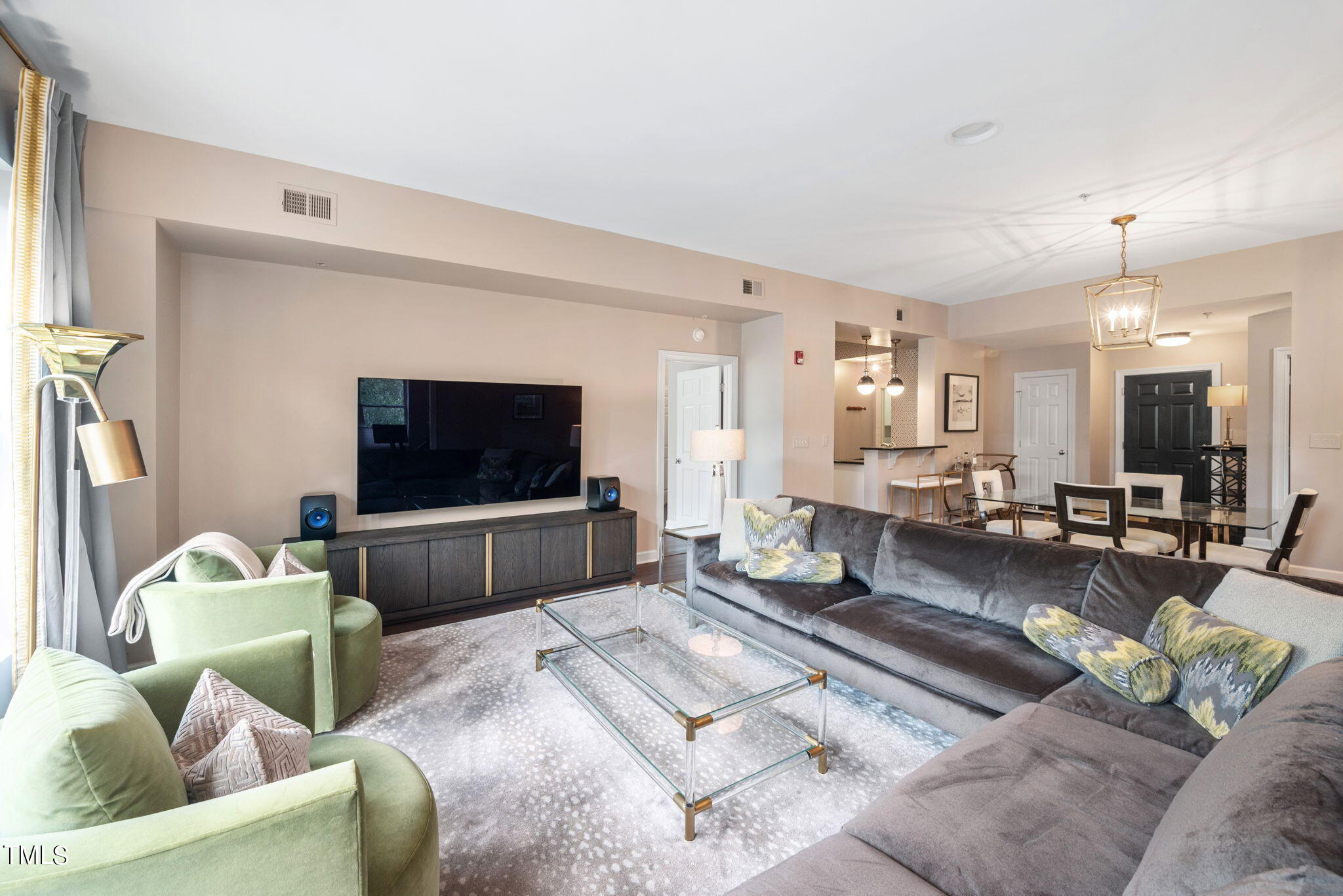 200 South Dawson Street, Unit 201 Raleigh, NC 27601 - Photo 11 of 39 a living room with furniture and a flat screen tv