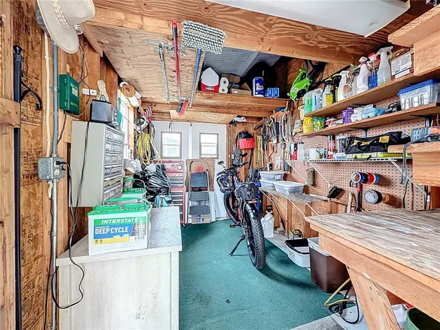 a view of a chairs and tables in patio