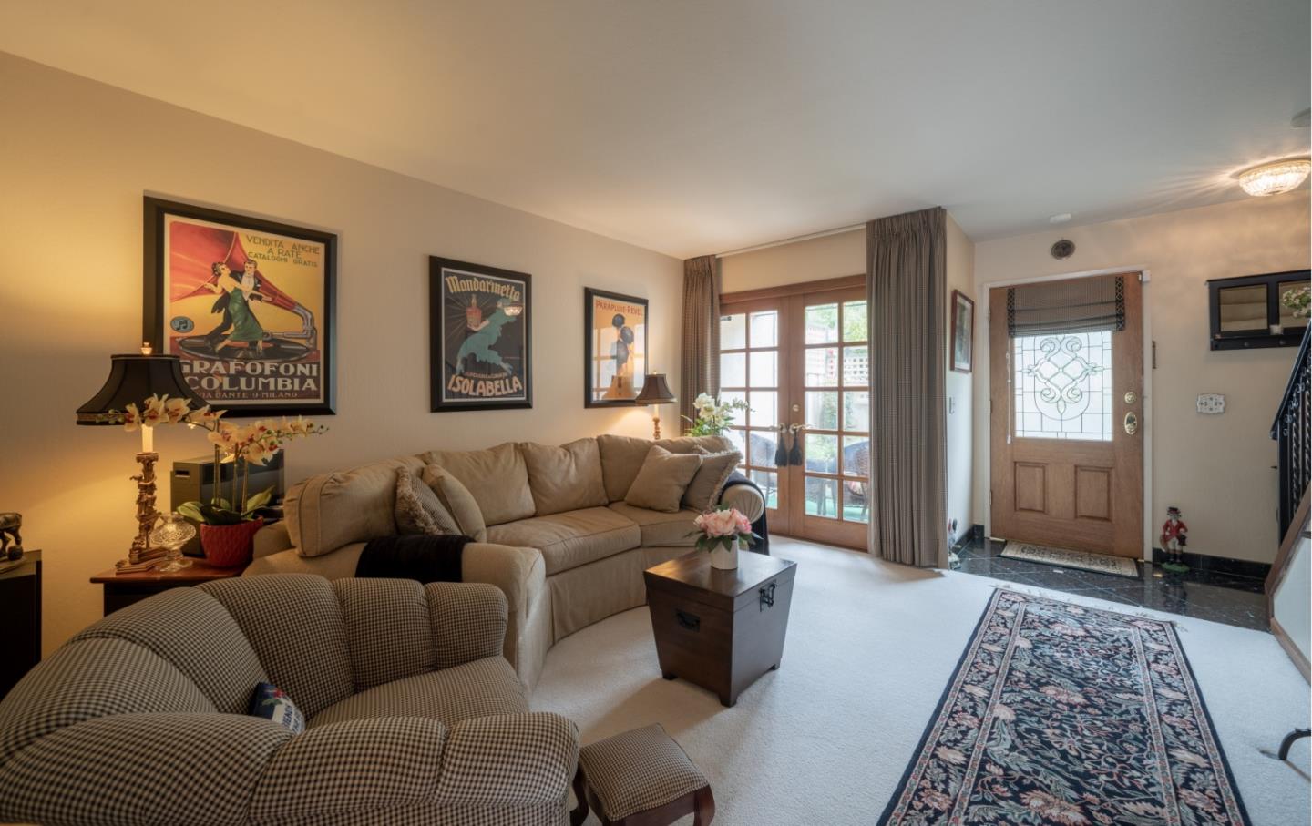 1321 Terra Nova Boulevard Pacifica, CA 94044 - Photo 20 of 39 a living room with furniture two windows and a rug