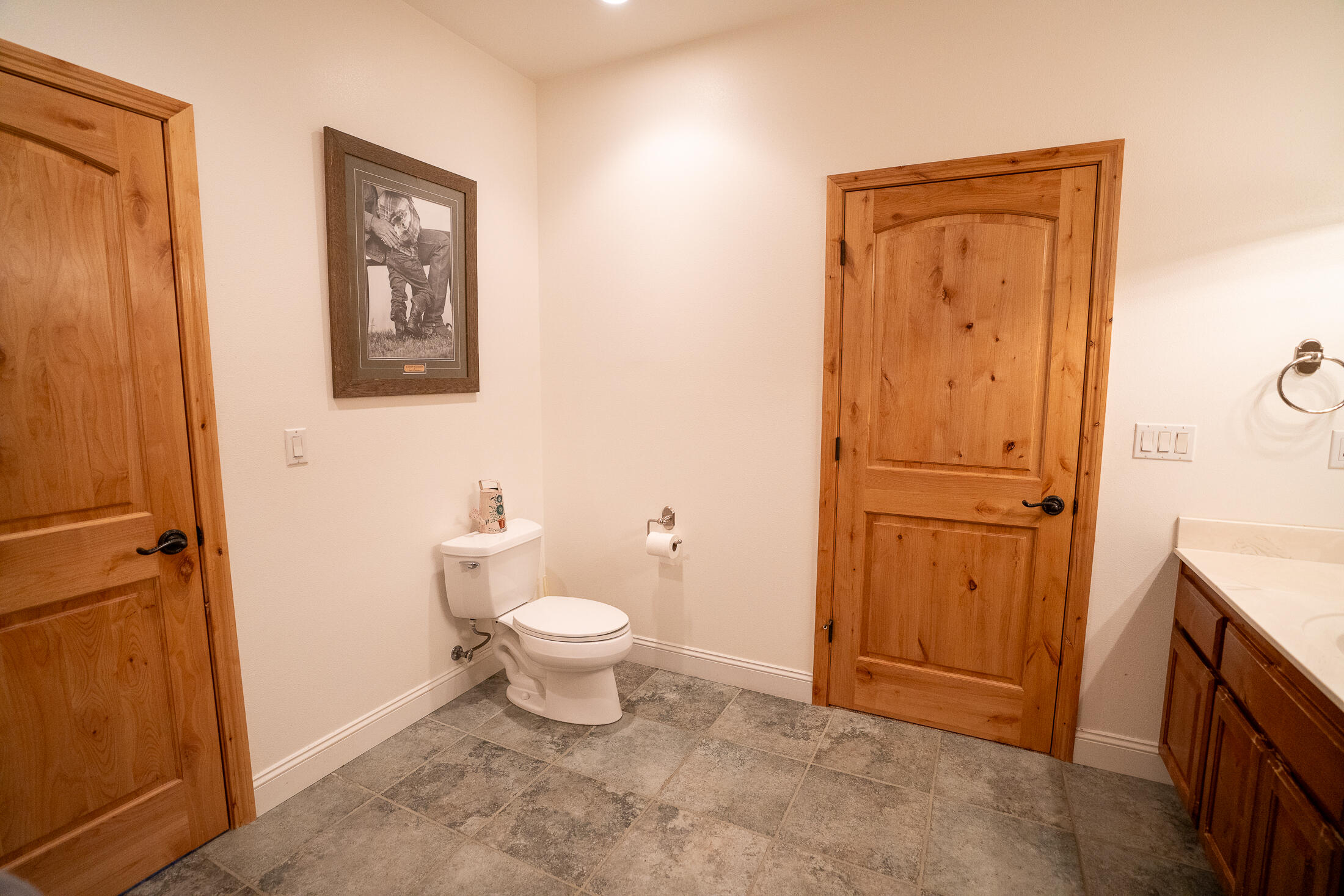 1881 Brophy Road Eagle Point, OR 97524 - Photo 66 of 130 a bathroom with a granite countertop toilet and a sink