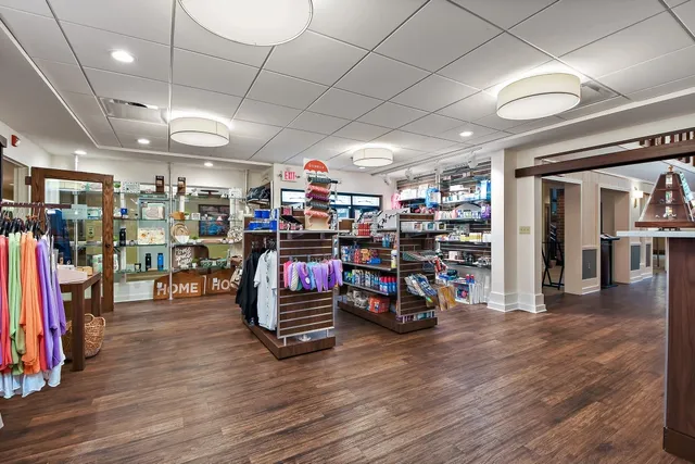 a view of a room with racks