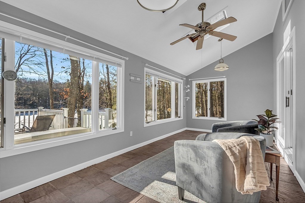 105 Secret Lake Road Phillipston, MA 01331 - Photo 17 of 42 a living room with furniture and a large window