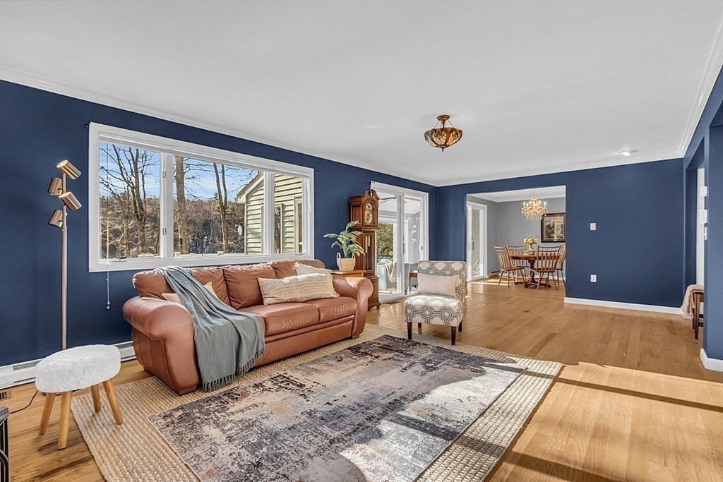 105 Secret Lake Road Phillipston, MA 01331 - Photo 8 of 42 a living room with furniture large window and a table