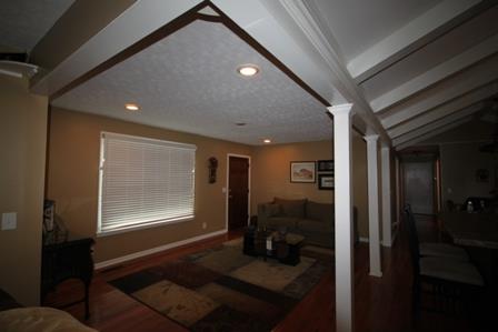 2907 Bluebird Drive Springfield, TN 37172 - Photo 5 of 9 Open great room with vaulted ceiling, hardwood and columns separating kitchen and dining area.