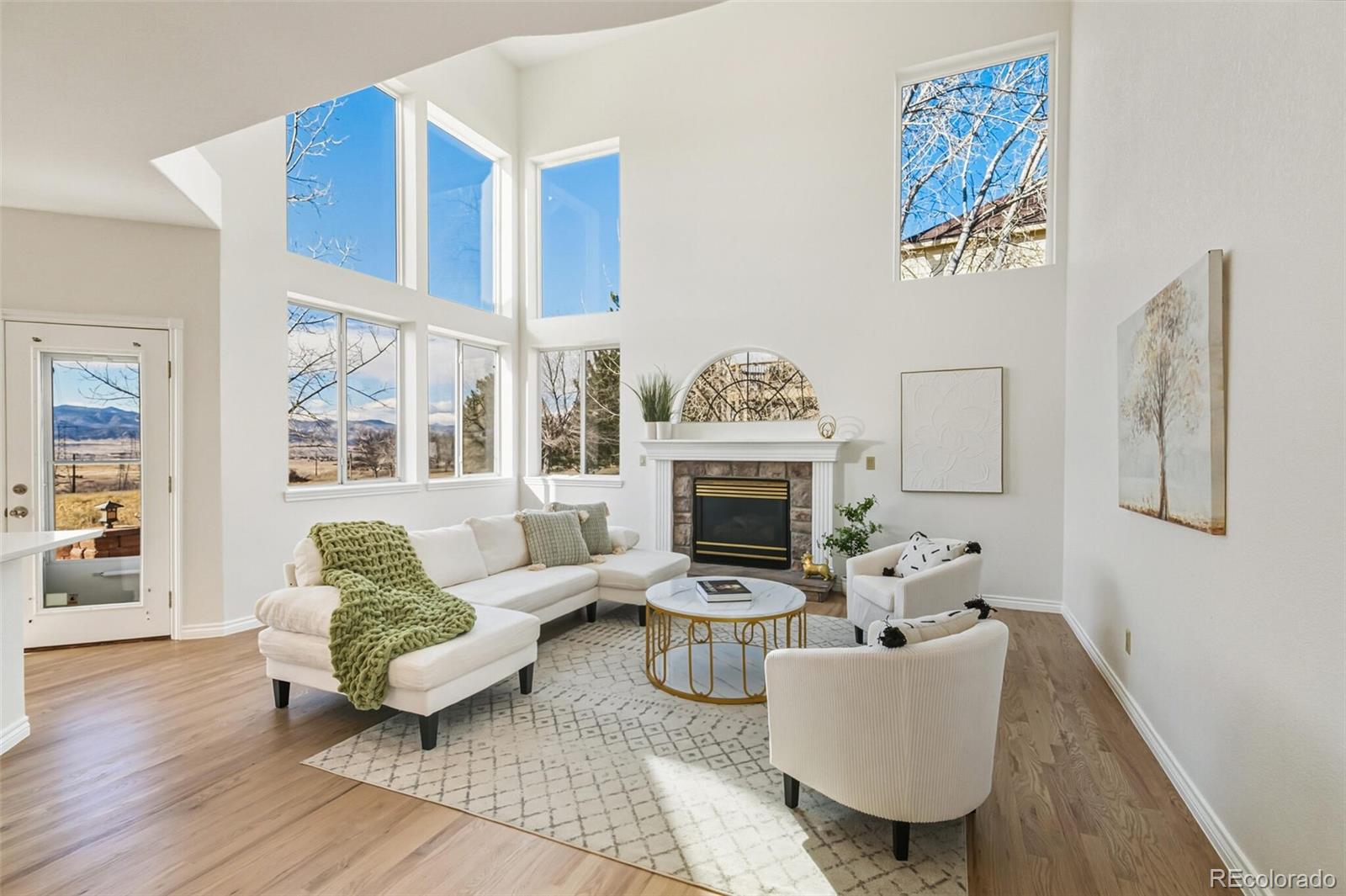 10275 Baneberry Place Highlands Ranch, CO 80129 - Photo 6 of 50 a living room with furniture and a fireplace