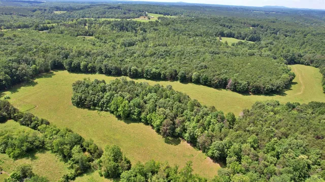 a view of a big yard with lots of green space
