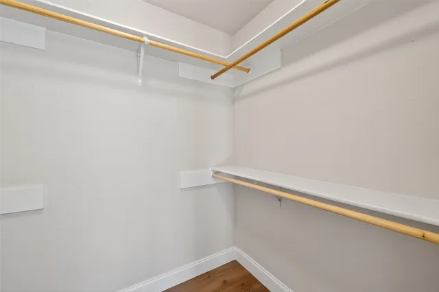 a view of small space with racks on the wall