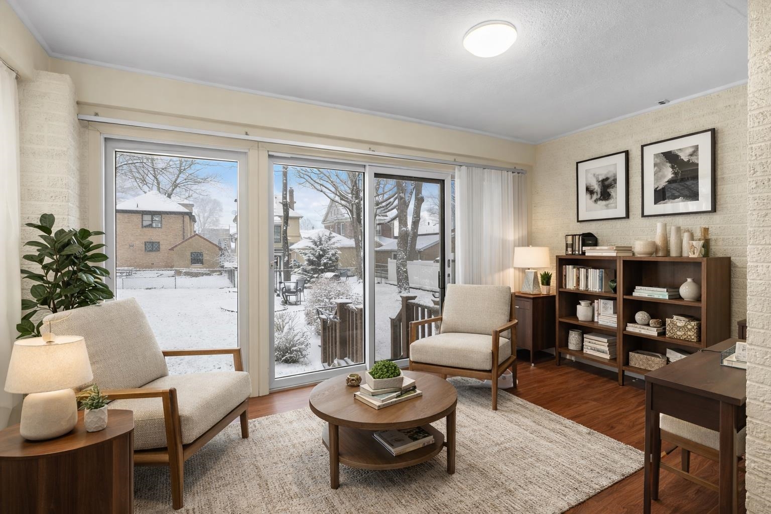 97 Riverview Avenue Cliffside Park, NJ 07010 - Photo 4 of 26 a living room with furniture and a large window with garden view