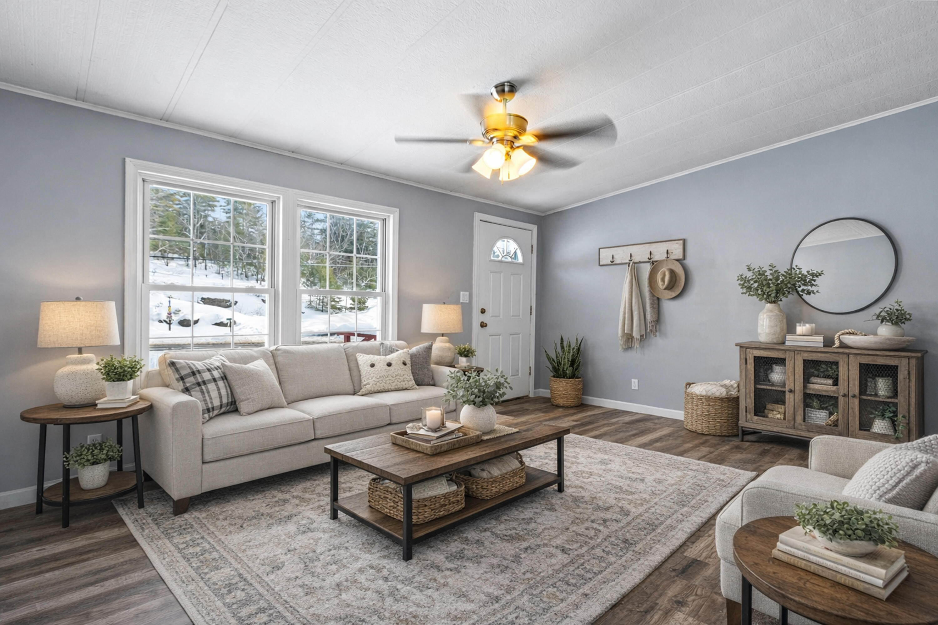 575 Main Road Westport Island, ME 04578 - Photo 1 of 42 Cozy_farmhouse_living_room_in_winter