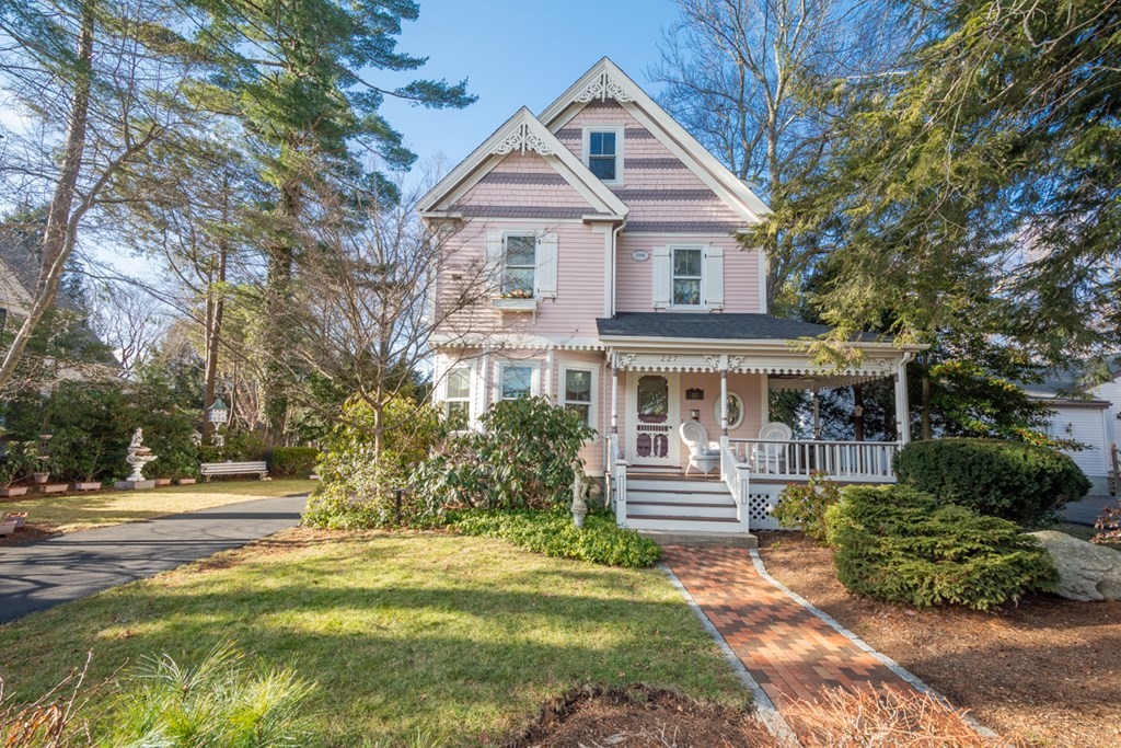 227 Warren Street Needham, MA 02492 - Photo 1 of 36 a front view of a house with a yard