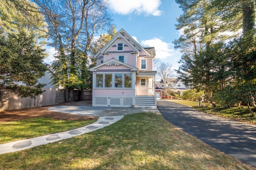 227 Warren Street Needham, MA 02492 - Photo 30 of 36 a front view of a house with a yard and tree