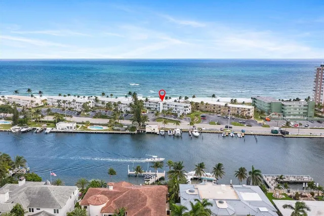 a view of a city with an ocean view