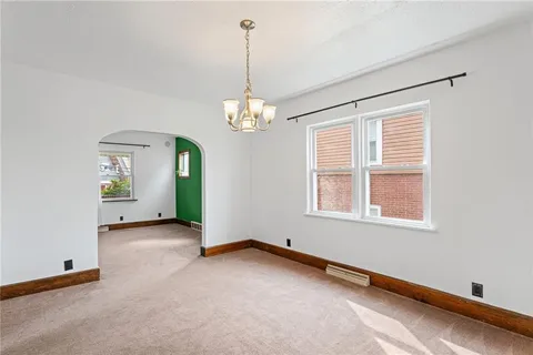 a view of a livingroom with a window