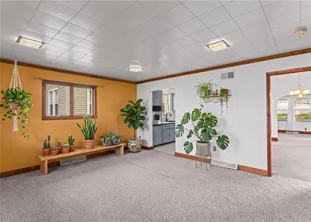 a living room with furniture