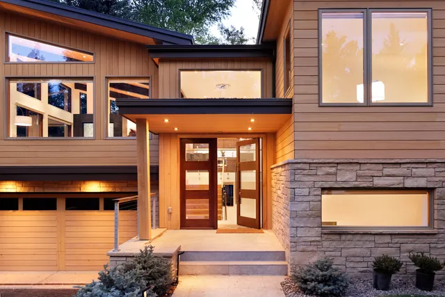 a view of a building with a window