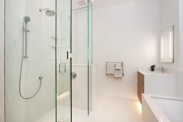 a bathroom with a shower