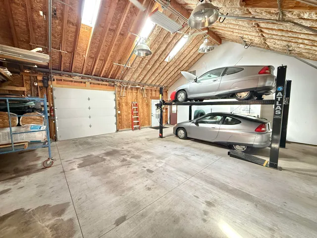 a car parked in parking garage