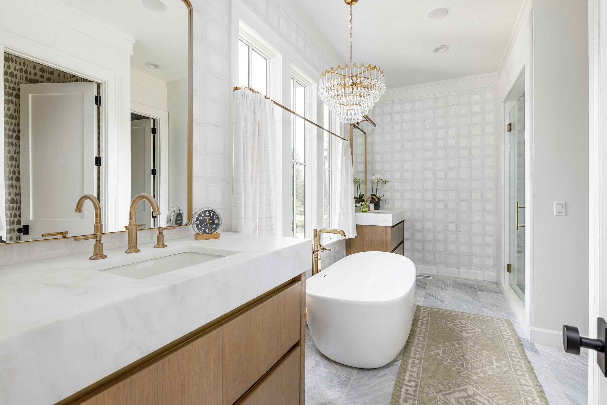 280 Harding Place Nashville, TN 37205 - Photo 36 of 79 a bathroom with a granite countertop sink mirror and a bathtub