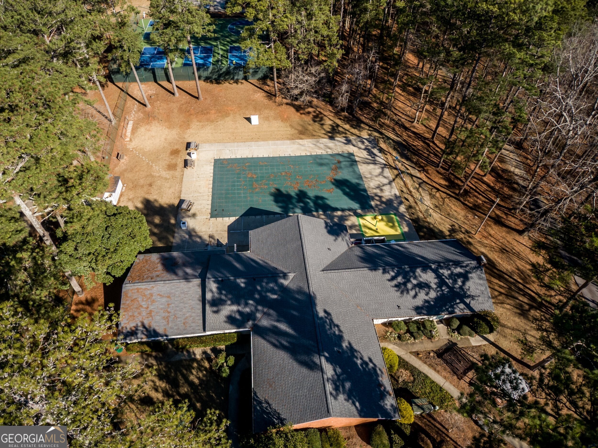 10038 Burford Court Villa Rica, GA 30180 - Photo 11 of 18 an aerial view of a house with a yard and wooden fence