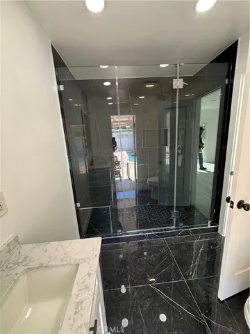 a bathroom with a shower
