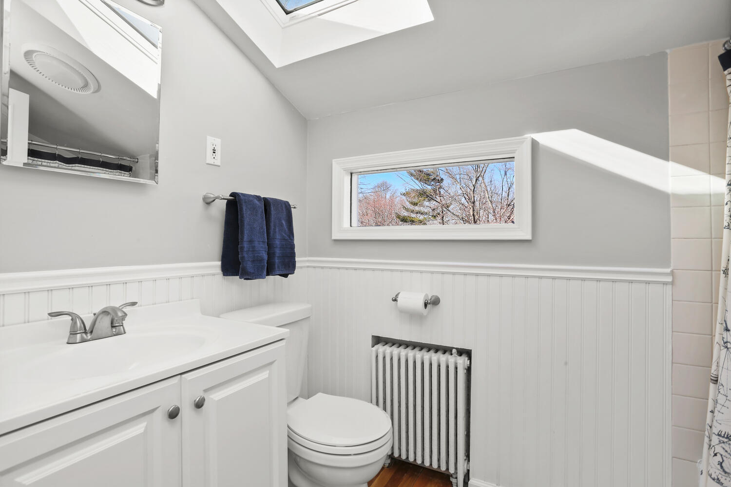 197 Hollow Tree Ridge Road Darien, CT 06820 - Photo 15 of 24 a bathroom with a sink a toilet and a mirror