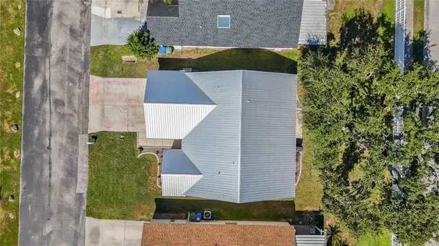 an aerial view of a house
