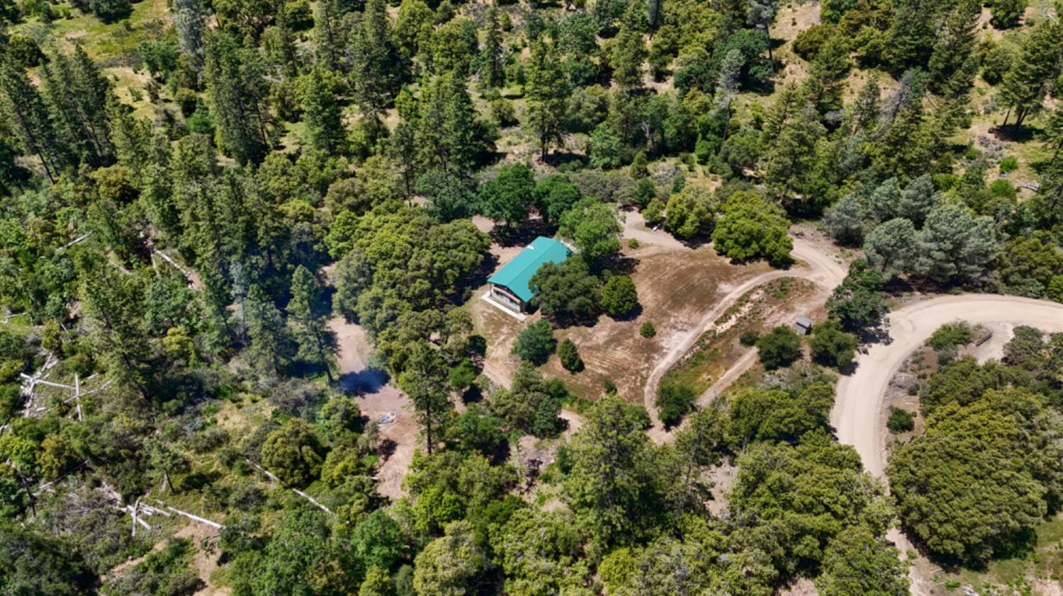 2843 East Westfall Road Mariposa, CA 95338 - Photo 39 of 45 an aerial view of residential house with outdoor space and trees all around