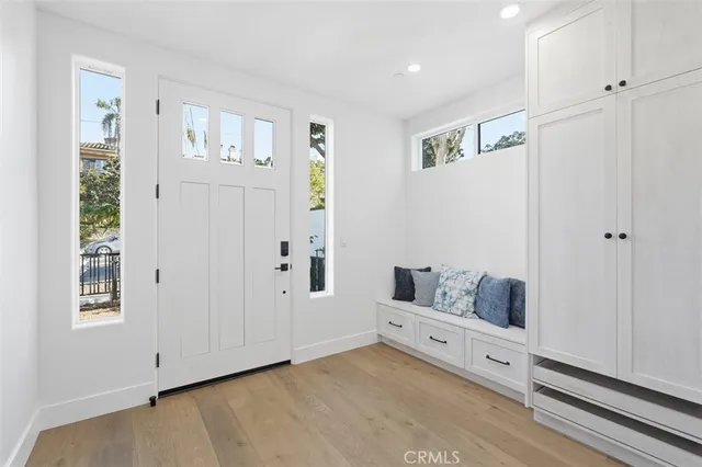 a room with window and closet