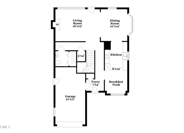 a picture of a bench in front of a wall