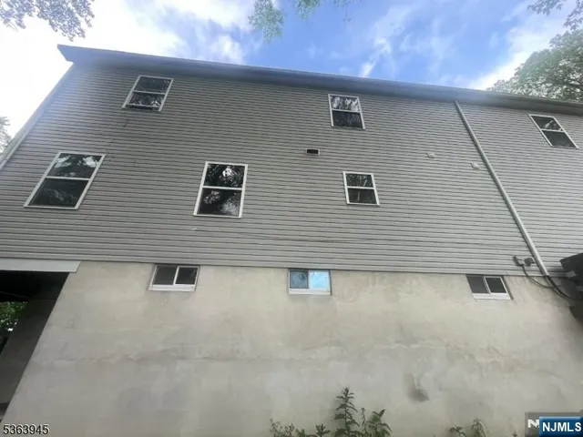 a side view of a building